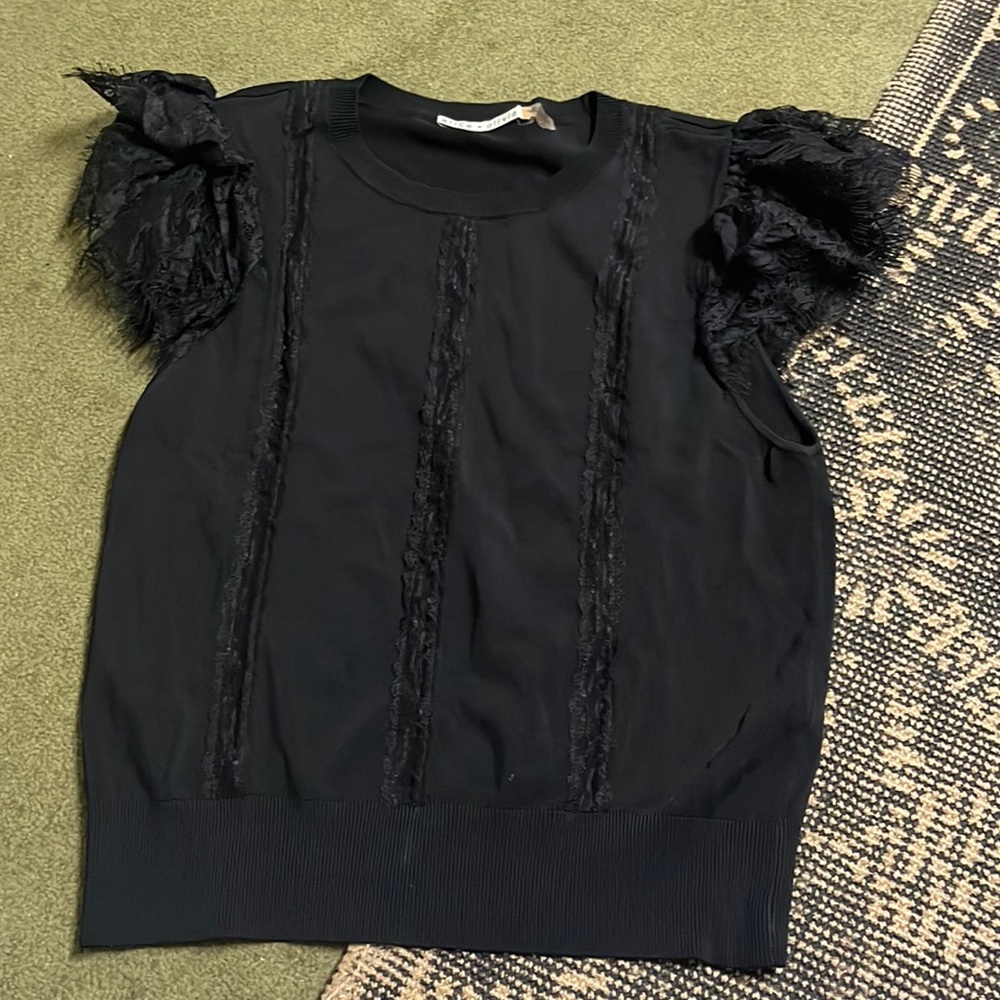 black blouse by alice + olivia